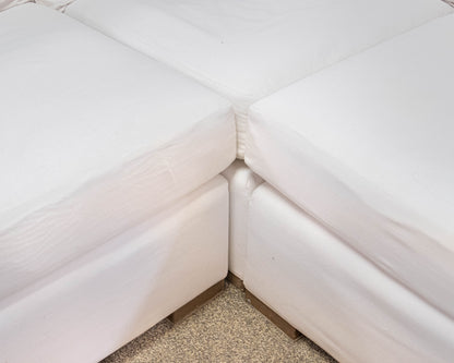 CR Laine White Upholstered 6 Piece Sectional Sofa