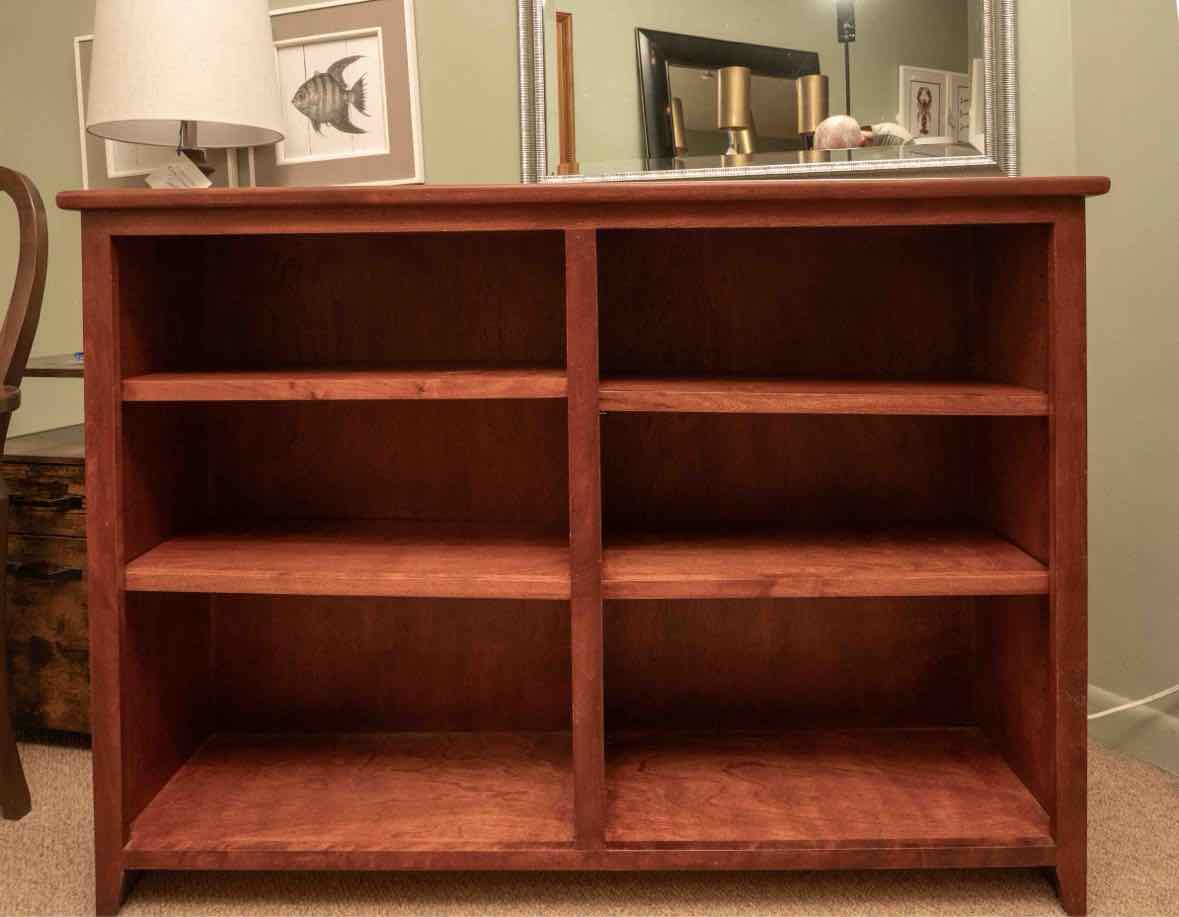 Solid Birch Cherry Stain Finish 6 Shelf Bookcase