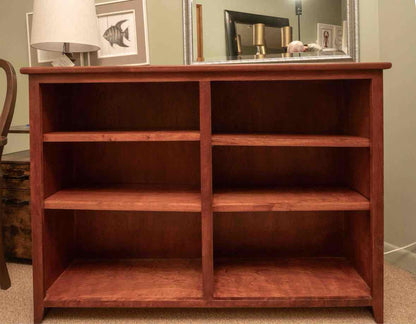Solid Birch Cherry Stain Finish 6 Shelf Bookcase