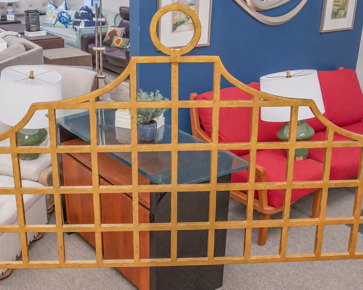 King Chinoiserie Chic Gold Canopy Bed