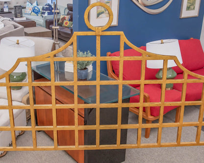 King Chinoiserie Chic Gold Canopy Bed