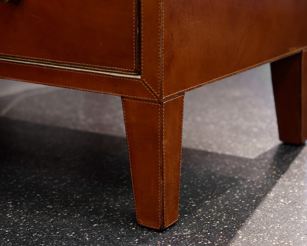 Made Goods York Double Night Stands in Tobacco Leather