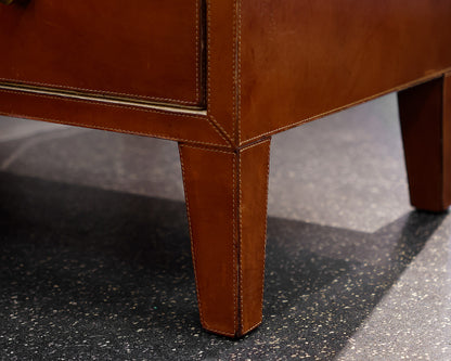 Made Goods York Double Night Stands in Tobacco Leather