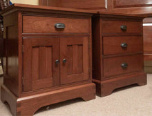 Pair of Mission Style Cherry Nightstands