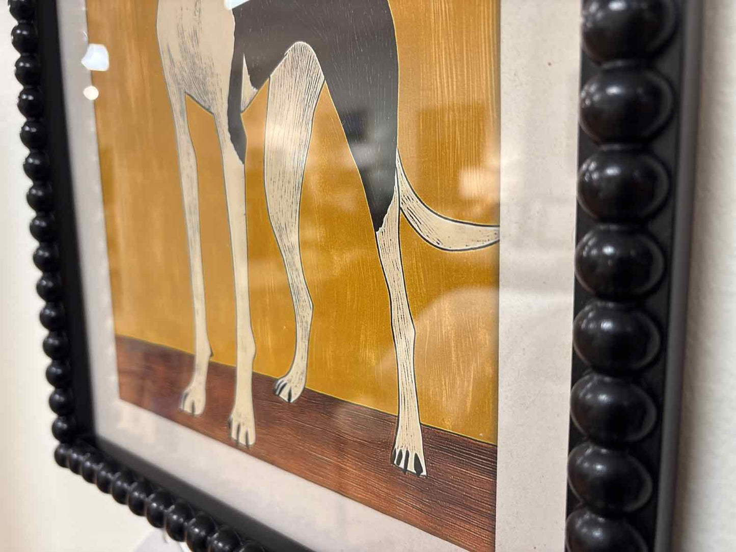 Hound on Yellow Background Print