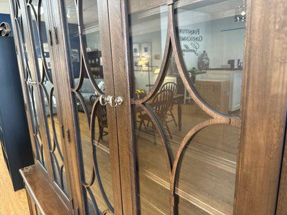 Ethan Allen Walnut Lighted China Cabinet