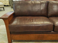 Stickley 'Orchard Street' Mission Sofa in Colman Boot  Brown Leather