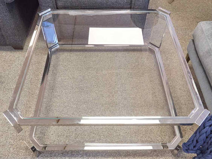 Contemporary Chrome & Glass Cocktail Table