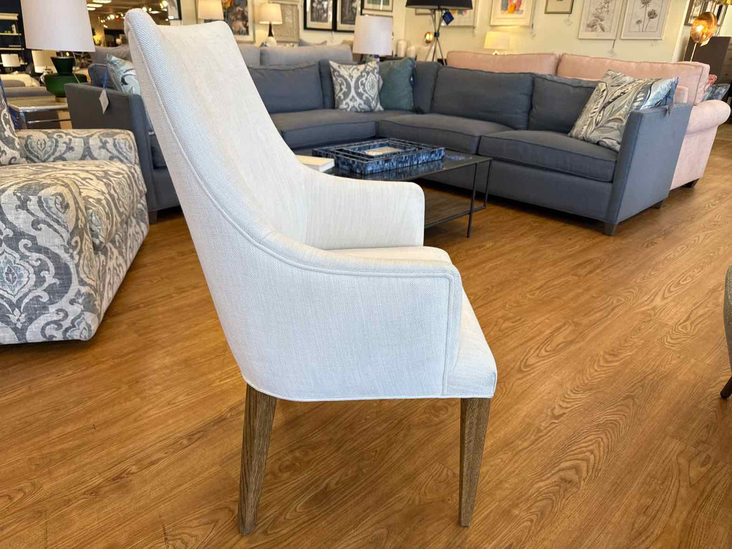 RH 'Ella' Pair of Fabric Dining Armchairs