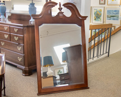 American Drew 7-Drawer Serpentine Front Dresser with Mirror in Cherry
