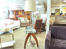 Mid-Century Modern Brass Tray Table Floor Lamp