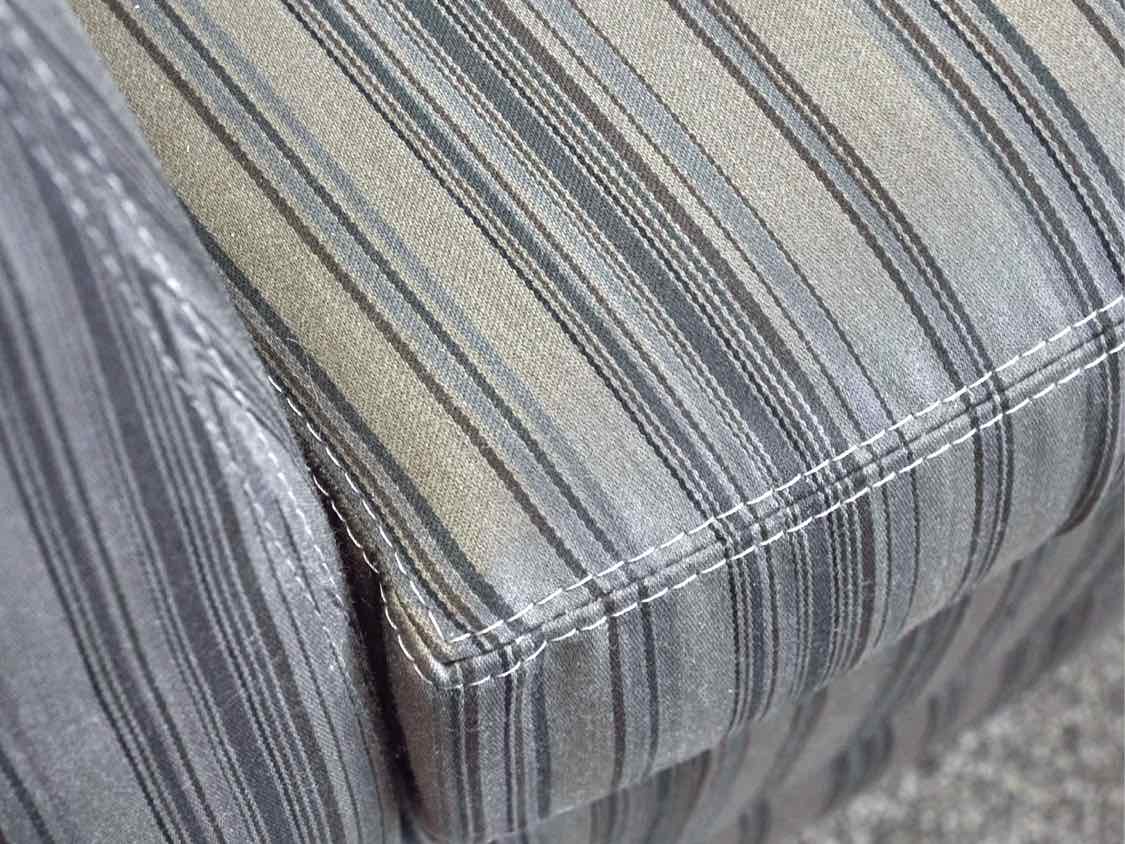 Pair of Crawford Furniture 'Saville Row' Grey Stripe  Chairs