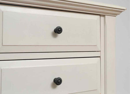 Ivory 10 Drawer Mule Chest with Interchangeable Cane/Panel Door with Mirror