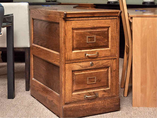 Oak 2 Drawer File Cabinet