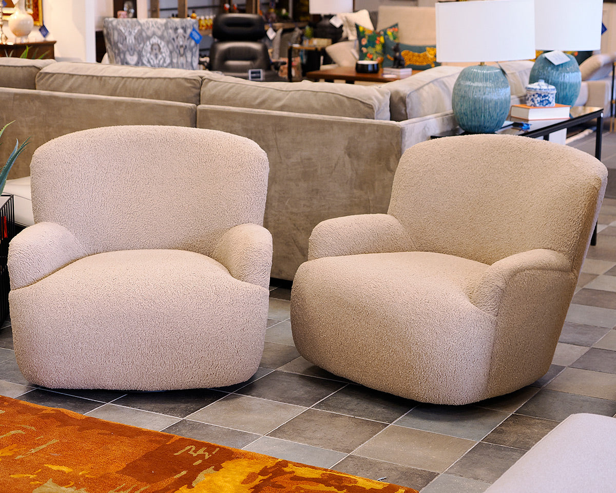 Pair of Four Hands Kadon Swivel Chairs
