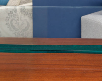 Henredon 'Elan Collection' Hawaiian Koa Wood Servers with Glass Top
