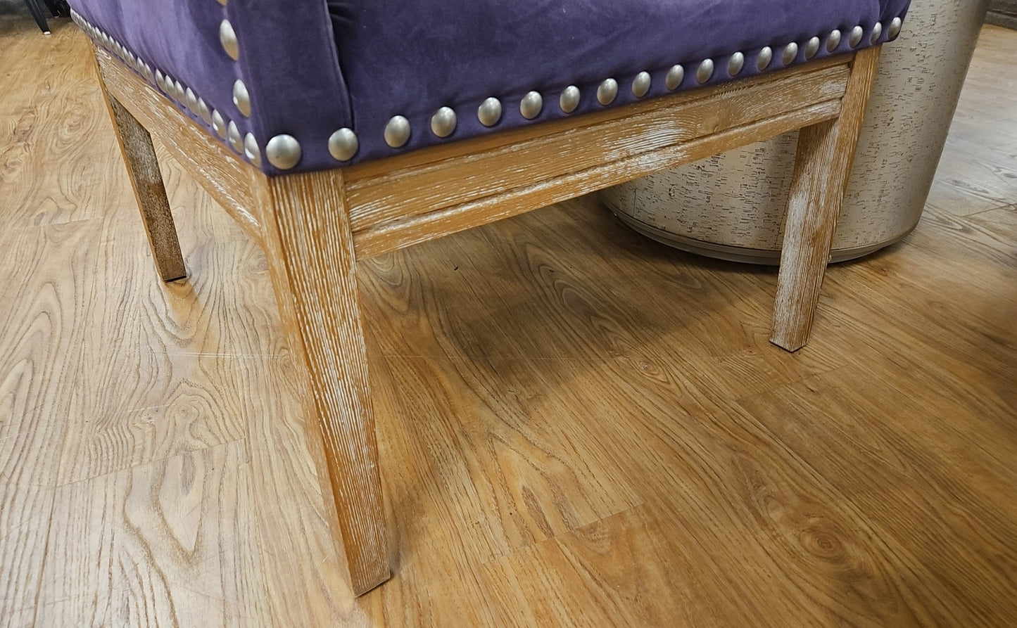 Pair of Purple Velvet Highback Chairs