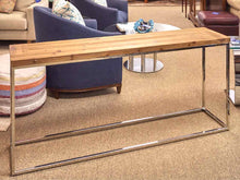 Reclaimed Wood Console with Chrome Base