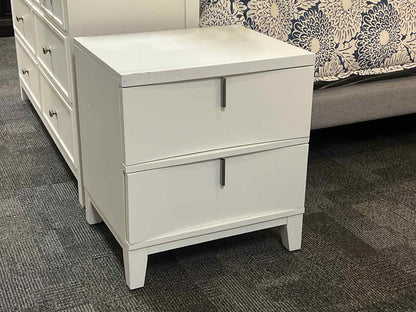 White Mid-Century Nightstand