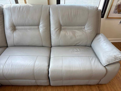 Kuka Home Grey Leather Power Reclining Sectional