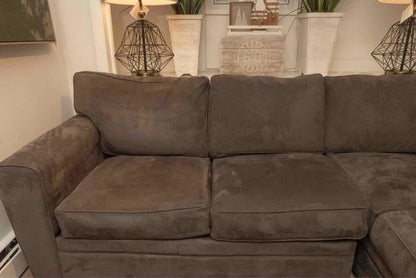 Jonathan Lewis 2-Piece Sectional in Graphite Grey Ultra Suede Upholstery