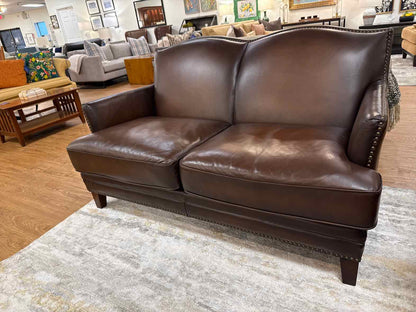 Chocolate Leather Loveseat