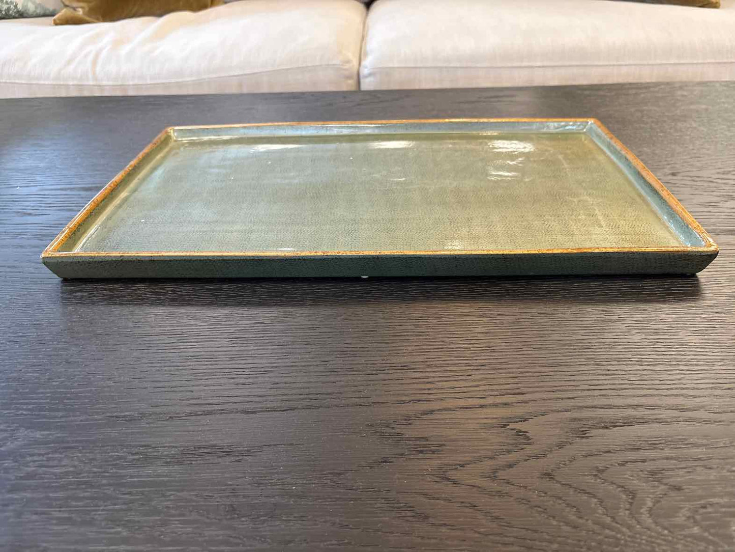 Arhaus Deep Sage Ceramic Tray