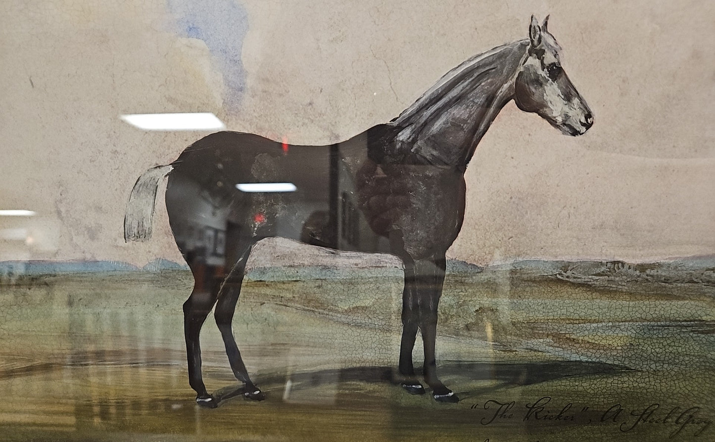 'Equestrian II A' Horse Illustration with Landscape