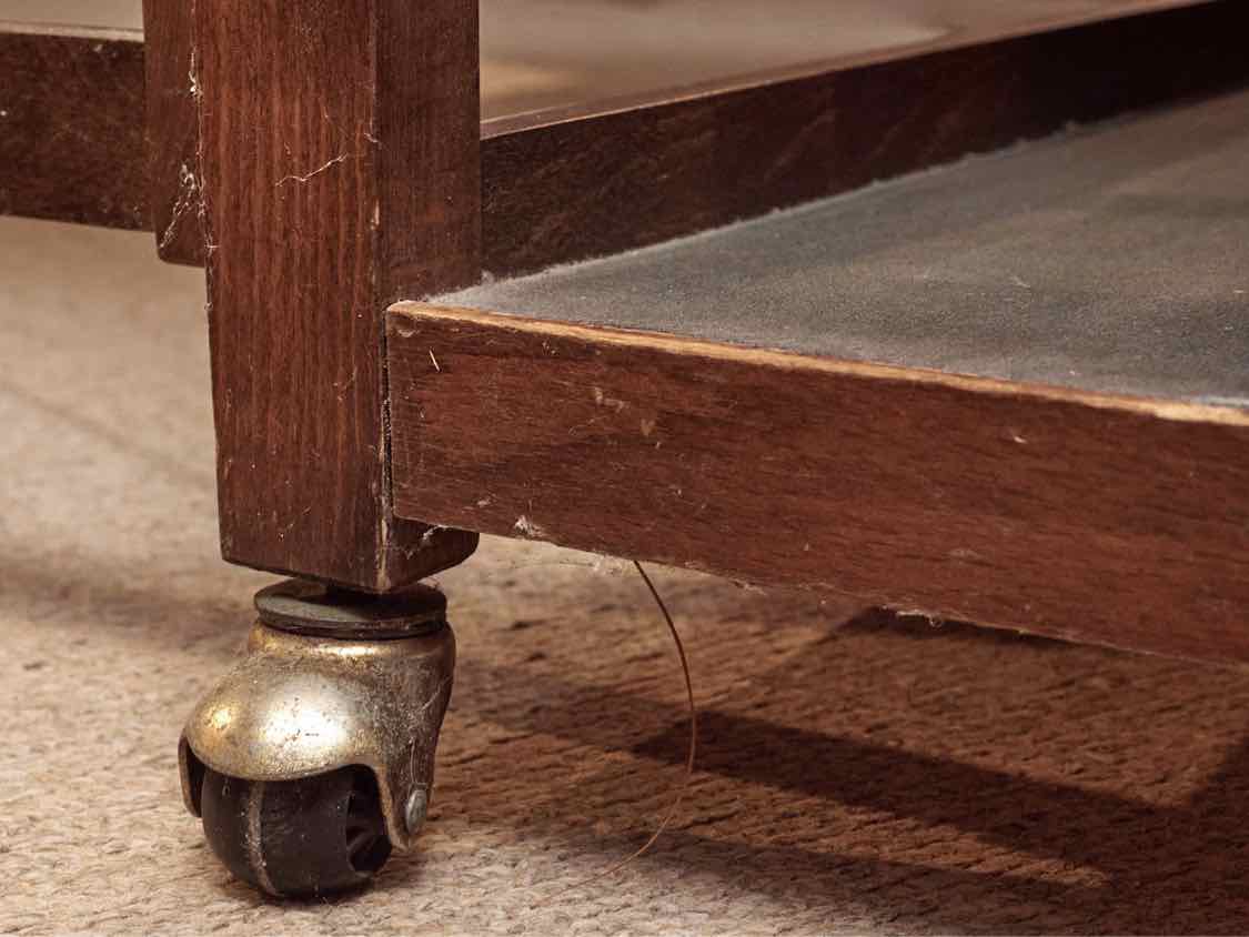 Cherry Drop Leaf Table  On Casters & 4 Chairs