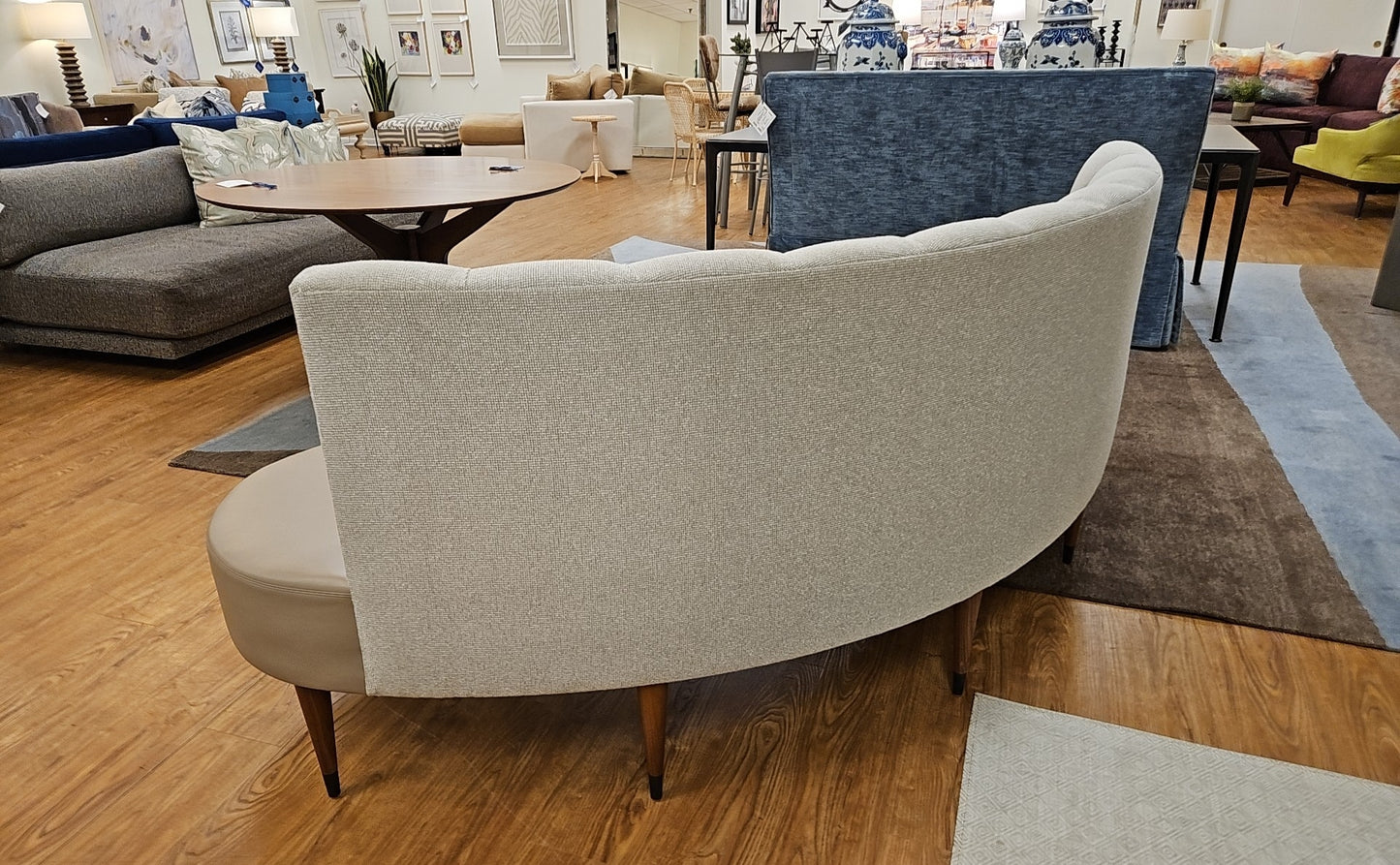 Custom-Made Banquette with Leather Seat