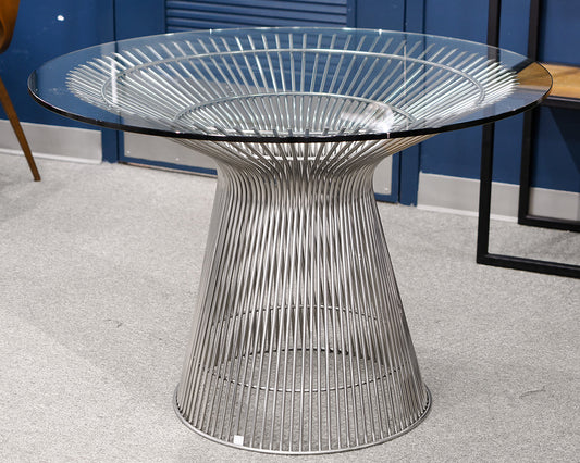 Glass Round Accent Table on Chrome Base