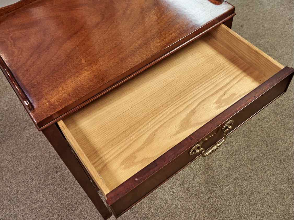 Pair of Baker Mahogany Nightstand W/ Galley