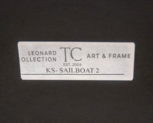 "Sailboat 2" Matted Print on Paper in Silver Beaded Frame