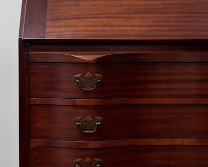 Mahogany Serpentine-front Claw Footed Secretary Desk