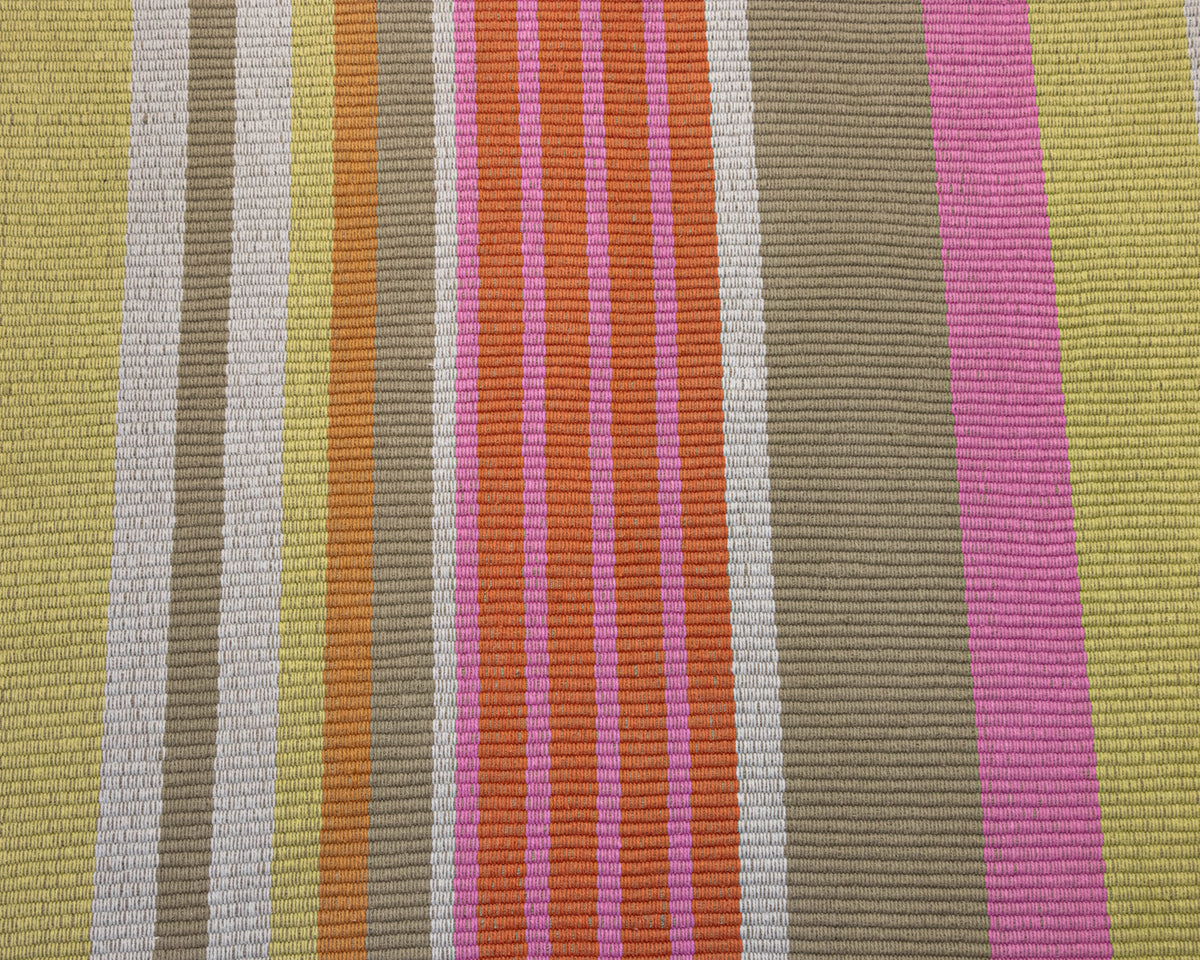 Dash & Albert Aruba Stripe Cotton Area Rug in Orange, Pink and Lime Green
