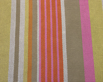 Dash & Albert Aruba Stripe Cotton Area Rug in Orange, Pink and Lime Green