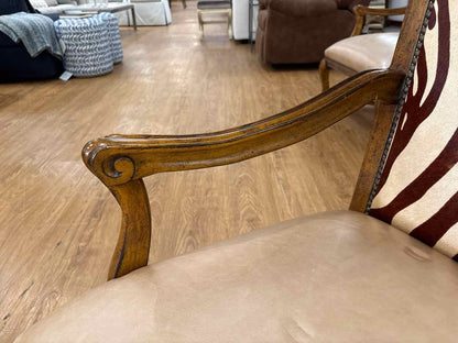 Pair of Carved Wood Zebra Armchairs