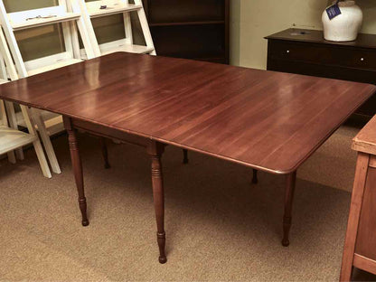 Cherry Drop Leaf Dining Table with Spool Legs