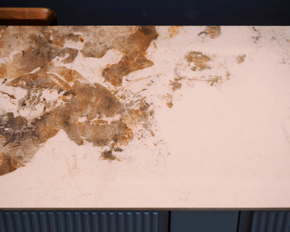 MCM Reeded Cabinet With Stone Top