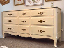 Nine Drawer Dresser in Cream Finish