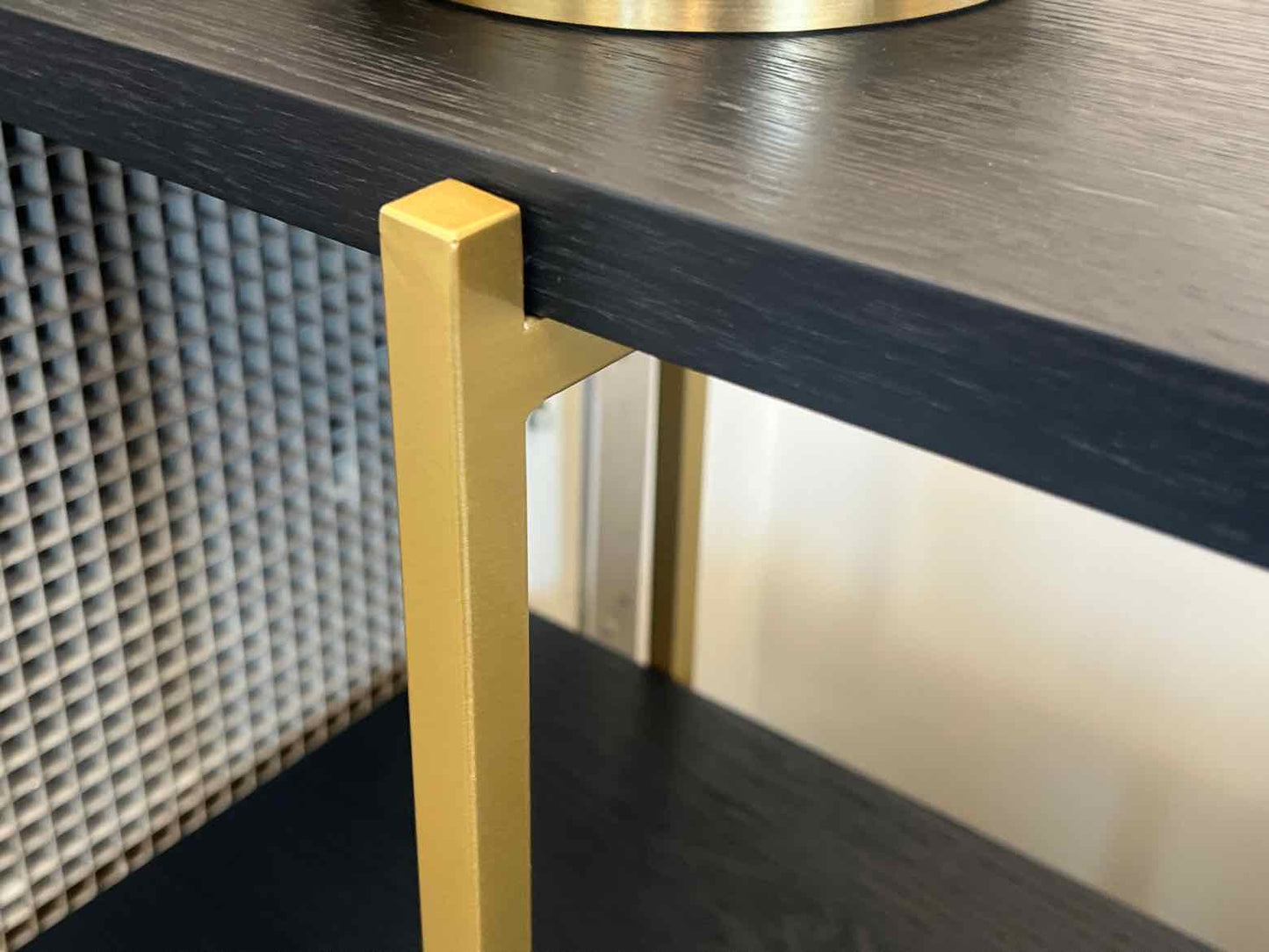 3-Tier Black and Gold Console