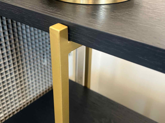 3-Tier Black and Gold Console