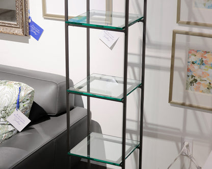Metal Trellis Tower With Glass Shelves