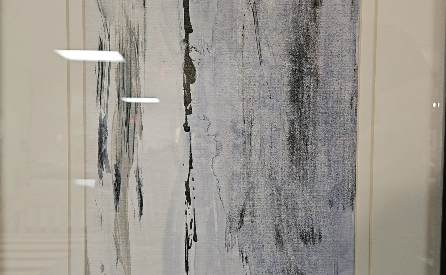 'At the Dawn B' Abstract with Distressed Black Frame