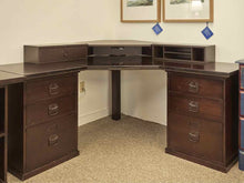 Pottery Barn 'Bedford' Corner Desk in Espresso Finish with 2 File Cabinet Drawer