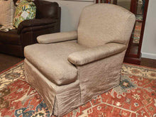 Custom Upholstered Silk Blend In Taupe Lounge  Chair