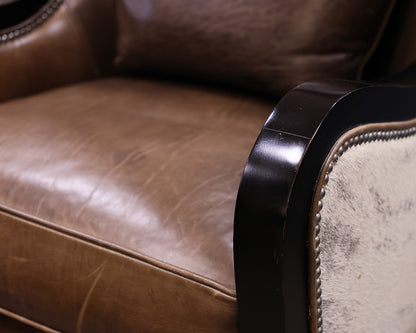 Cowhide and Leather Empire Chair