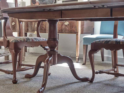 Eldred Wheeler Cherry Double Pedestal Dining Table & Set of Six Chairs