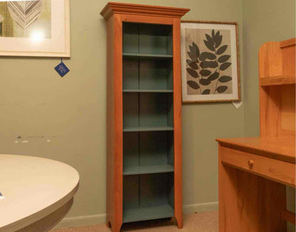Cherry With Custom Painted 'Fir Green' Accent 5 Shelf  Bookcase
