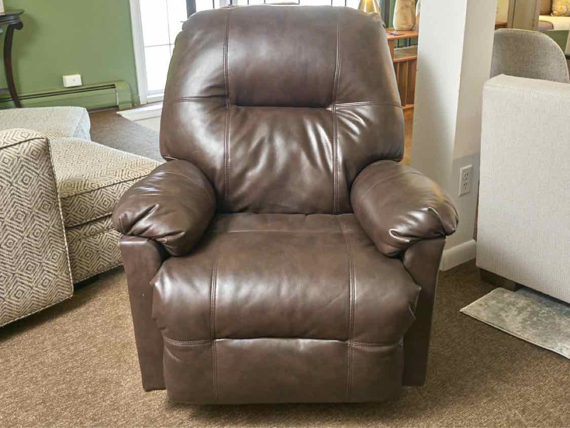 American Furniture Dark Brown Bonded Leather Rocker Recliner